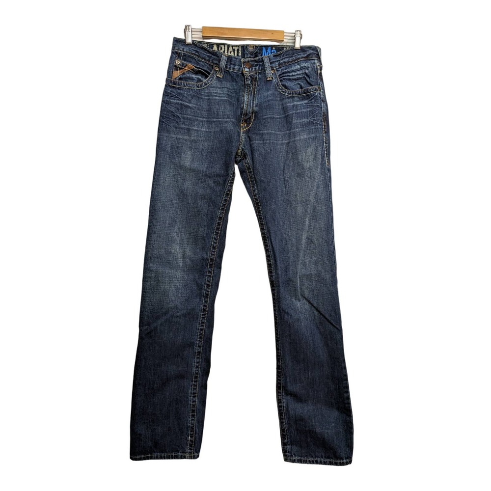 Men's Ariat Jeans Dark Wash Blue Relaxed Bootcut Size 32/38